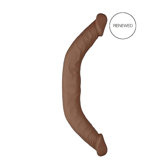 RealRock Dobbel Dong 18 - dobbelt dildo (46 cm) - mørk hudtone