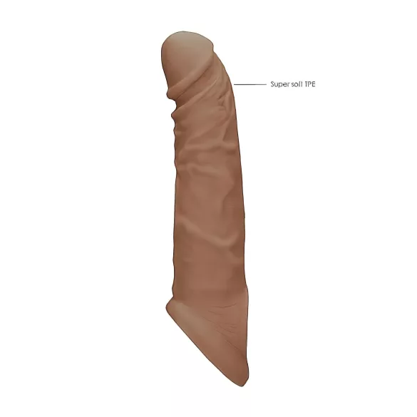 RealRock Peniserm Mansjett 21cm - Mørk Naturlig