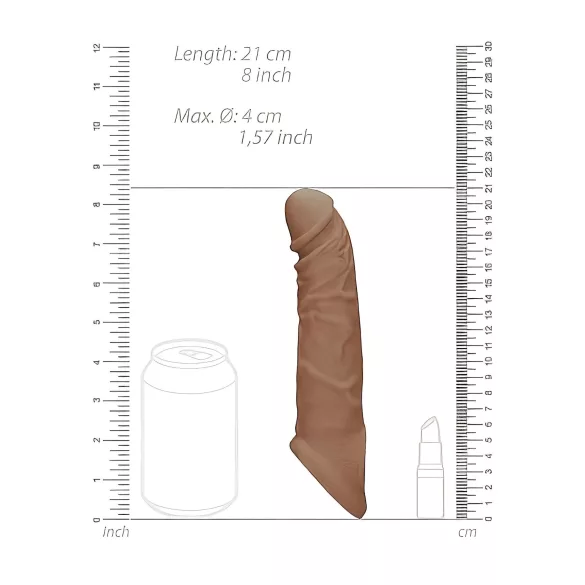 RealRock Peniserm Mansjett 21cm - Mørk Naturlig