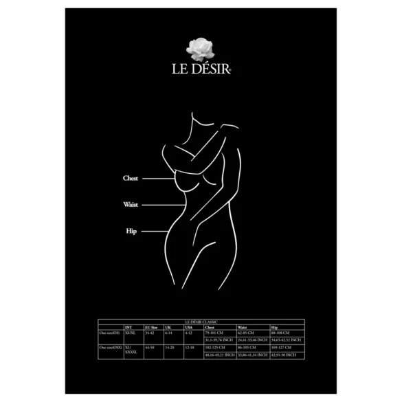 Le Désir Plus Size - åpen strømpebukse - svart (XXL-4XL)