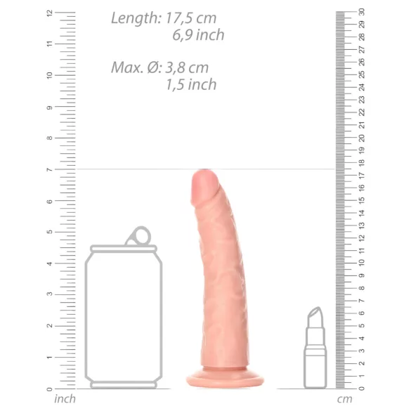 RealRock Slim - realistisk dildo - 15,5 cm (naturlig)