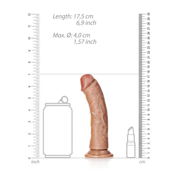 RealRock realistisk dildo - 15,5 cm (mørk natur)