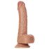 RealRock - sugekopp dildo med testikler - 15,5 cm (mørk hudfarge)