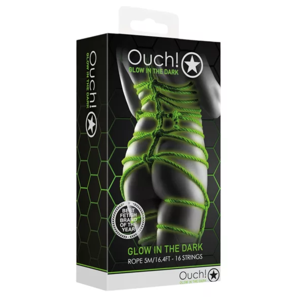 Ouch! - Lysende bondage tau - 10m (grønn)