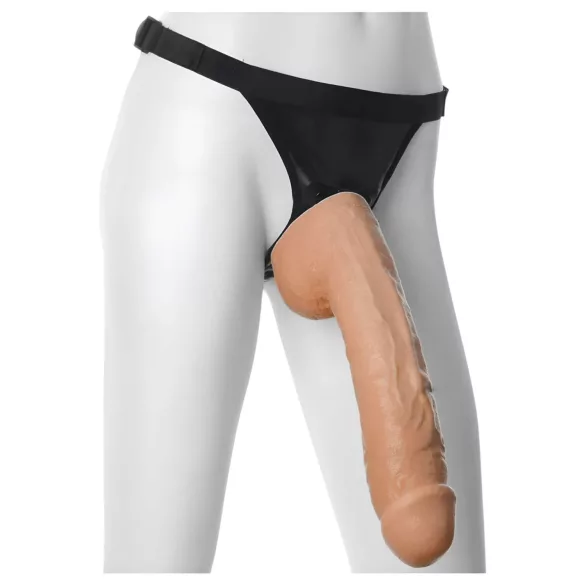 Doc Johnson Vac-U-Lock Hung 12 - naturtro dildo med testikler (hudfarget)