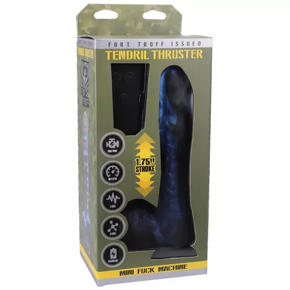 Doc Johnson Mini F-Machine - trådløs skyvevibrator (blå)