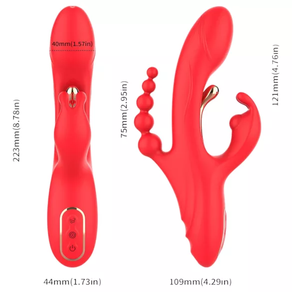 Bestoy - 3-armet, tungevibrator (rød)