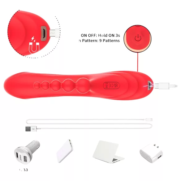 Bestoy - 3-armet, tungevibrator (rød)