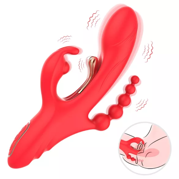 Bestoy - 3-armet, tungevibrator (rød)