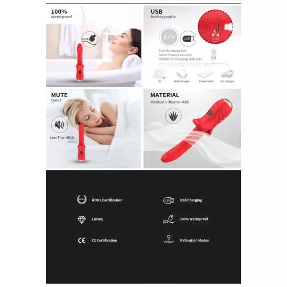 Bestoy - vanntett G-punkt-vibrator (rød)