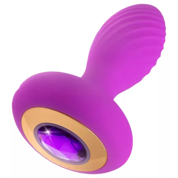 Oh My Gem – Vibrerende analplugg med juvel (lilla)