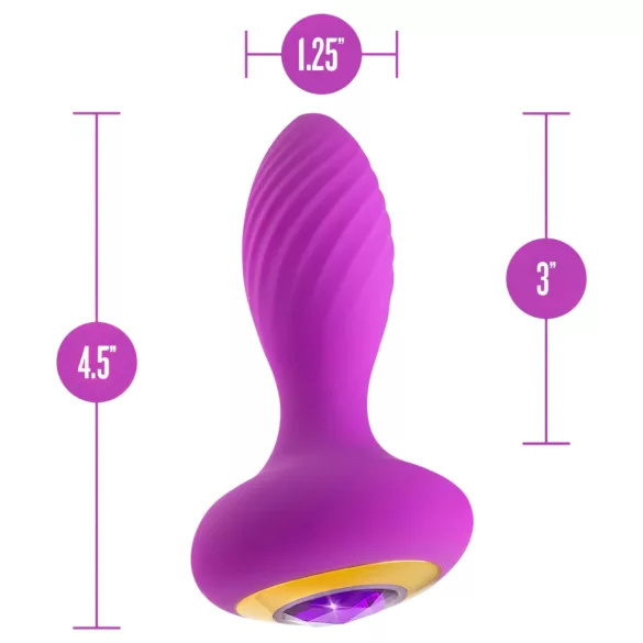 Oh My Gem – Vibrerende analplugg med juvel (lilla)
