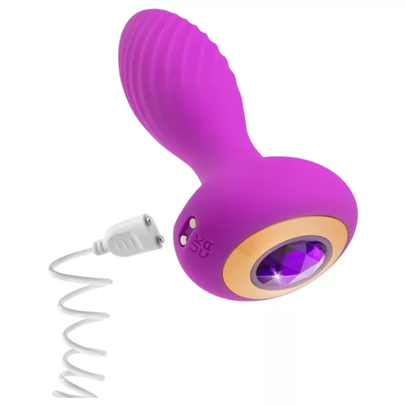 Oh My Gem – Vibrerende analplugg med juvel (lilla)