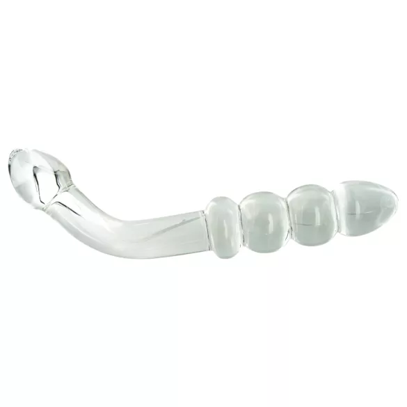 Prisms Hamsa - dobbeltsidig, G-punkt glassdildo (gjennomsiktig)