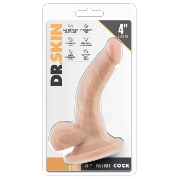 Dr. Skin 4 - realistisk sugekoppdildo med baller - natur (12cm)