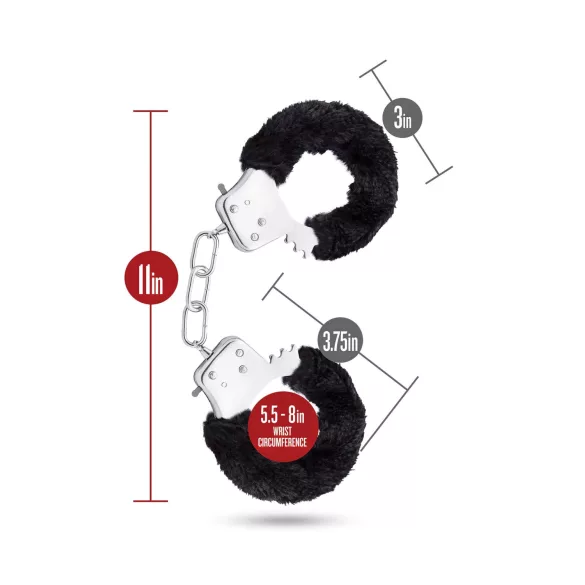Temptasia håndjern - mykt plysj (svart)