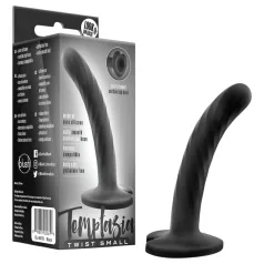   Temptasia Twist Small - dildo med sugekopp, vridd design (svart)