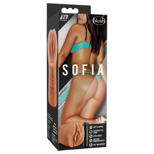 M For Men Sofia - vibrerende kunstig vagina (naturlig)