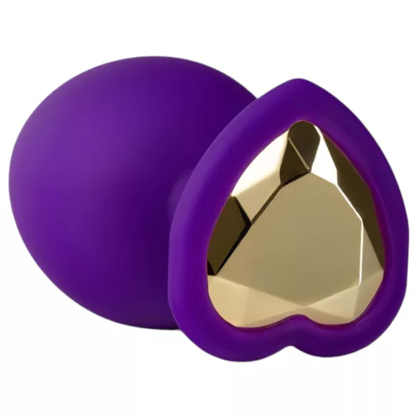 Temptasia M - gull akryl hjerte anal dildo (lilla) - medium