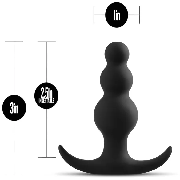 Anal Eventyr Platinum - perlet analplugg (svart)