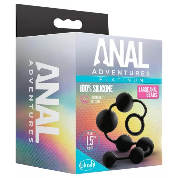 Anal Adventures L - Perle-analdildo (svart)