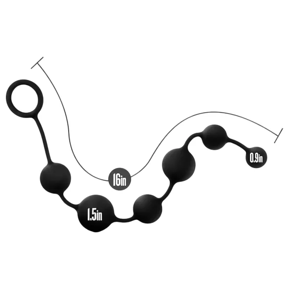 Anal Adventures L - Perle-analdildo (svart)