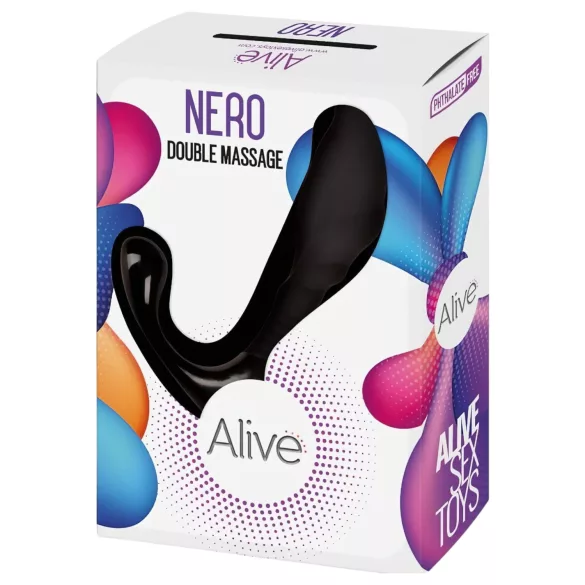 Alive Nero - oppladbar prostatavibrator (svart) - 7 cm
