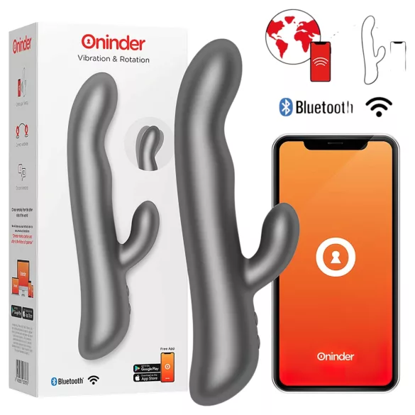 Oninder Oslo - app-styrt, roterende klitorisvibrator (svart)