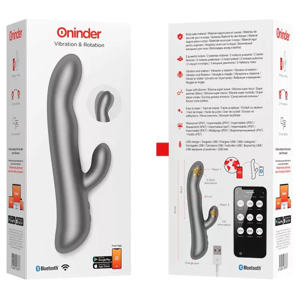 Oninder Oslo - app-styrt, roterende klitorisvibrator (svart)