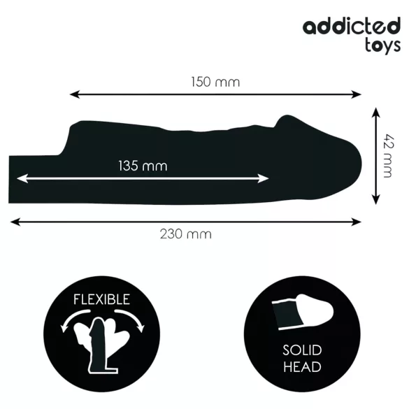 Addicted Toys - penisforlenger med kule-ring - 23cm (transparent)