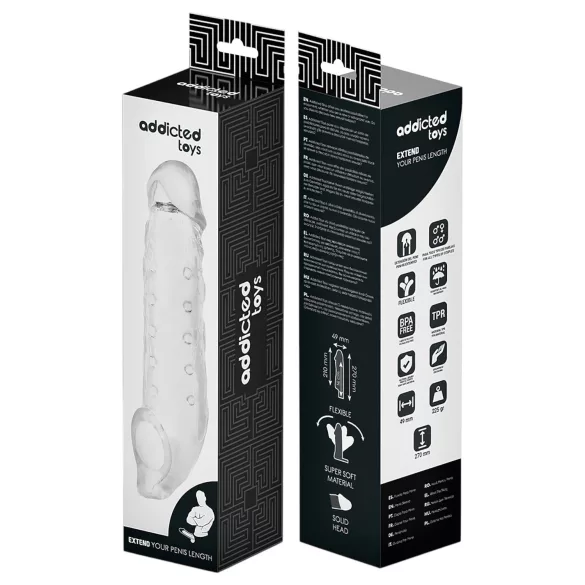 Addicted Toys - penisforlenger med kule-ring - 23cm (transparent)
