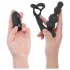 Addicted Toys - roterende analvibrator med penisring (svart)