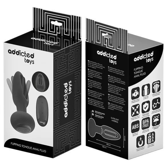 Addicted Toys - bevegelig tunge anale vibrator (svart)