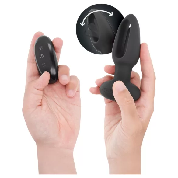 Addicted Toys - bevegelig tunge anale vibrator (svart)