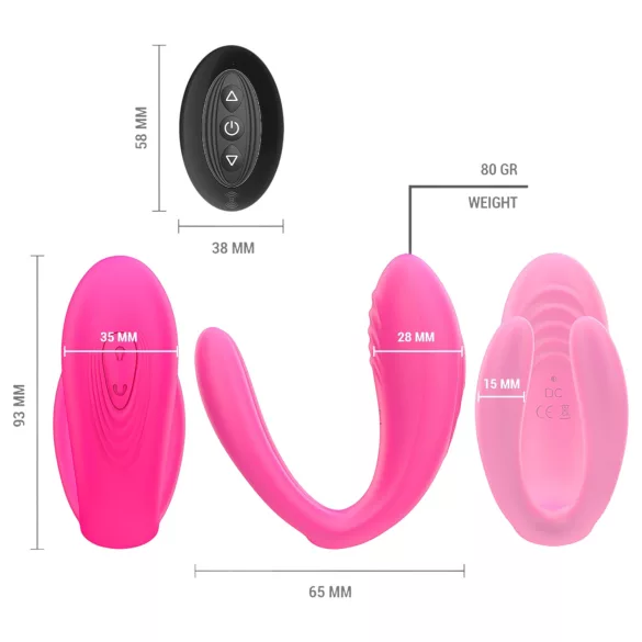 Intense Julia - G-punkt og klitorisstimulator vibrator (rosa)