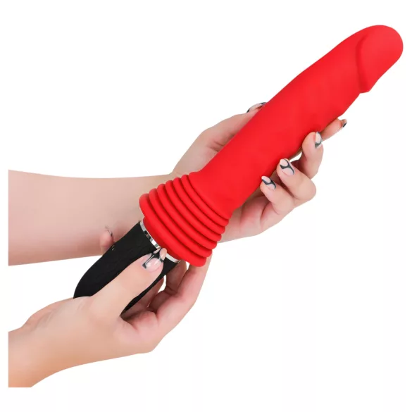 Intense Cynthia - støtvibrator med sugekopp (rød)