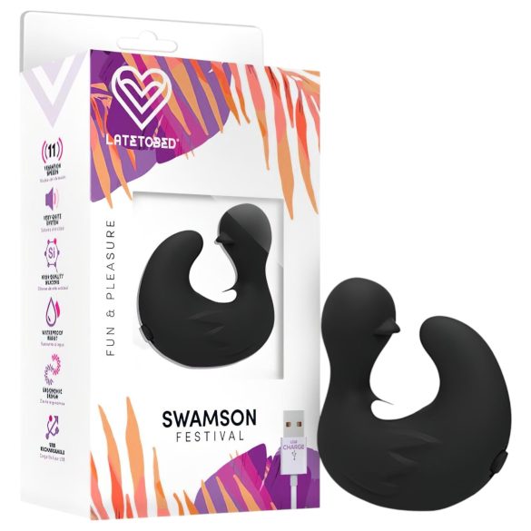 Latetobed - andeformet finger-vibrator (svart)