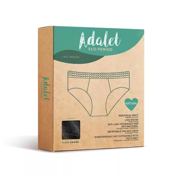 Adalet Natura Super - undertøy for menstruasjon (svart)
