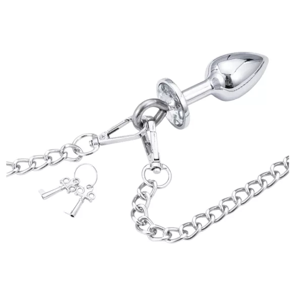 LateToBed BDSM - håndjern & analplugg (sølv)