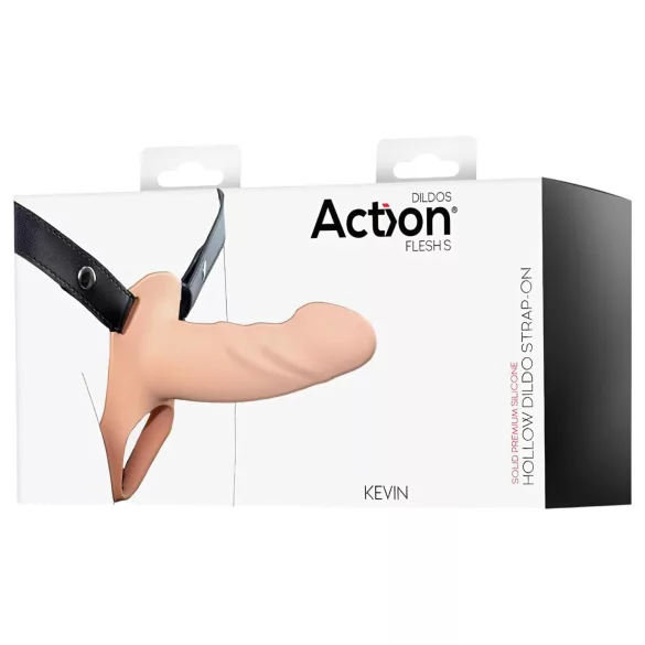 Action StrapOn S - påspennbar, hul dildo (naturell)