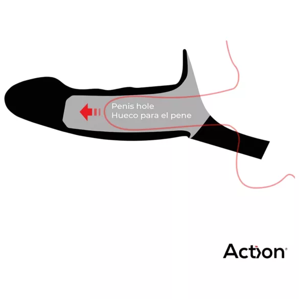 Action StrapOn S - påspennbar, hul dildo (naturell)