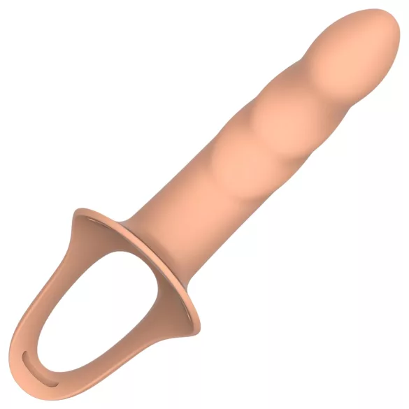 Action StrapOn S - påspennbar, hul dildo (naturell)
