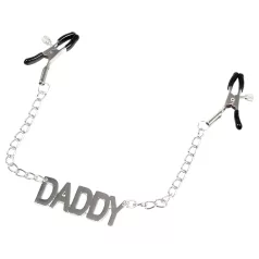 LateToBed Daddy - brystvorteklype (sølv)