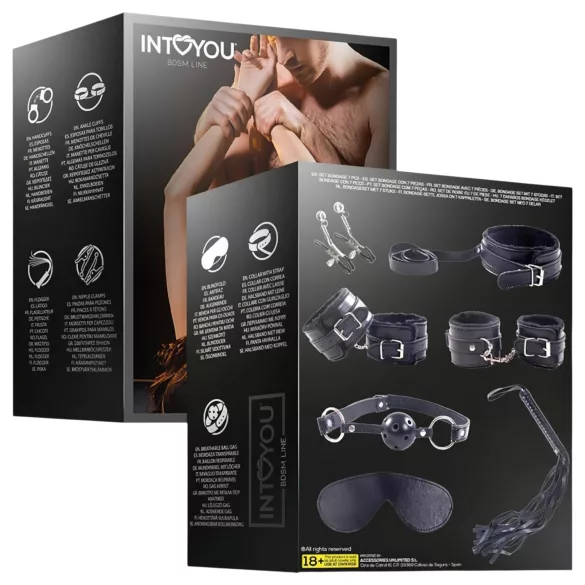 INTOYOU - BDSM nybegynner sett - 7 deler (svart)