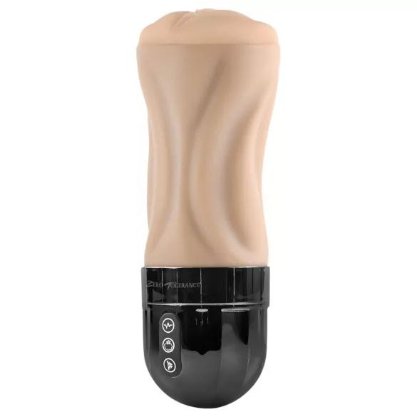 Zero Tolerance Tight Lipped - sugende og vibrerende kunstig vagina (hudfarget)