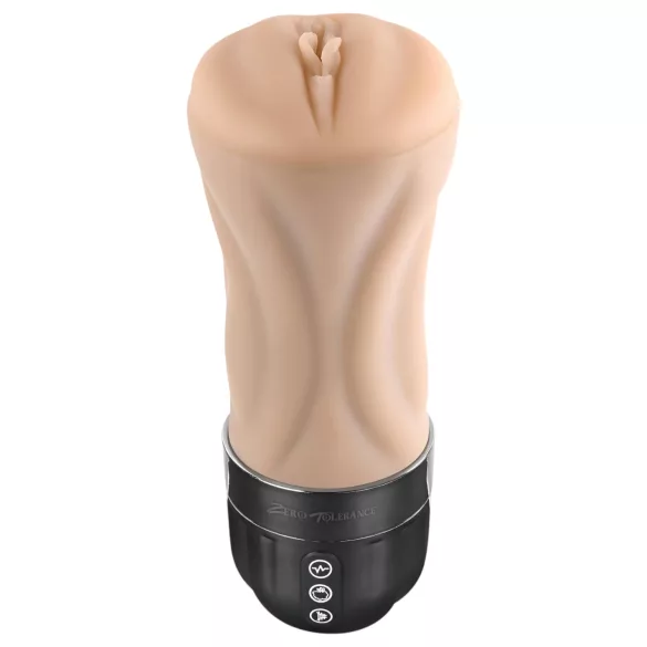 Zero Tolerance Tight Lipped - sugende og vibrerende kunstig vagina (hudfarget)