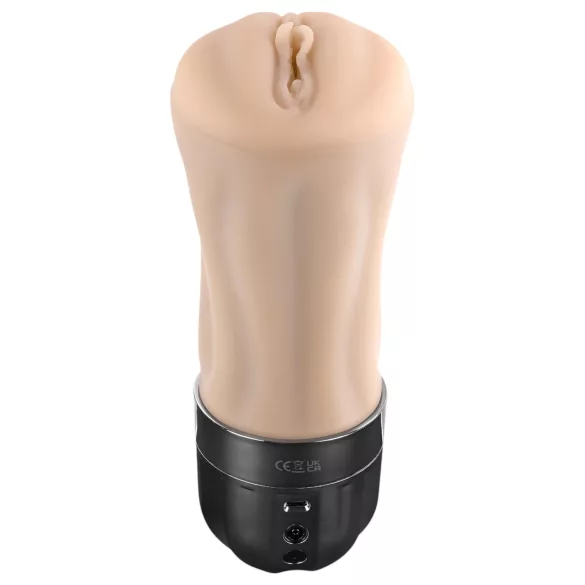 Zero Tolerance Tight Lipped - sugende og vibrerende kunstig vagina (hudfarget)