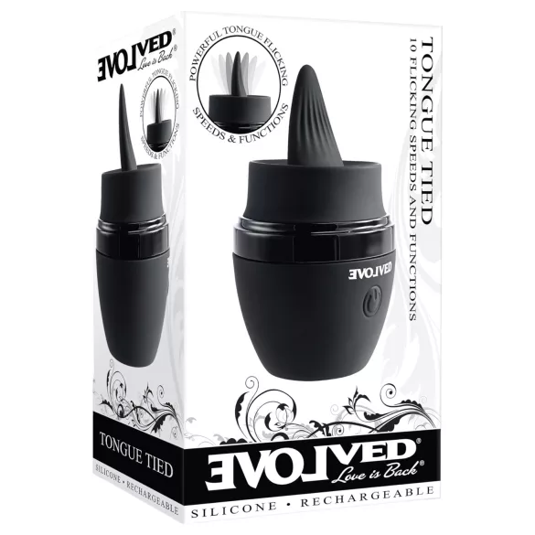 Evolved Tongue Tied - oppladbar, tungeformet vibrator (svart)