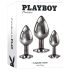 Playboy - 3-delt analplug sett (sølv)