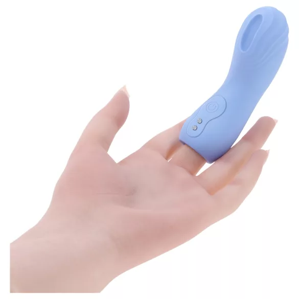 Evolved - teksturert finger-vibrator (blå)